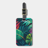 Tropical Foliage Waterverf Paradise Bagagelabel (Voorkant verticaal)