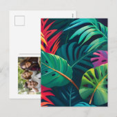 Tropical Foliage Waterverf Paradise Feestdagenkaart (Voorkant / Achterkant)