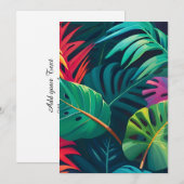 Tropical Foliage Waterverf Paradise Feestdagenkaart (Voorkant / Achterkant)