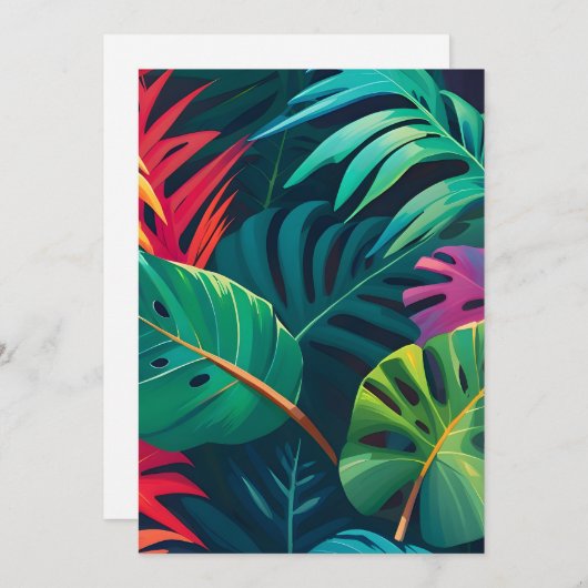 Tropical Foliage Waterverf Paradise Feestdagenkaart (Voorkant / Achterkant)