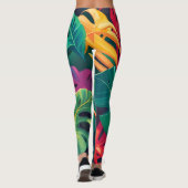 Tropical Foliage Waterverf Paradise Leggings (Achterkant)