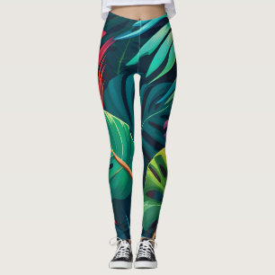Tropical Foliage Waterverf Paradise Leggings