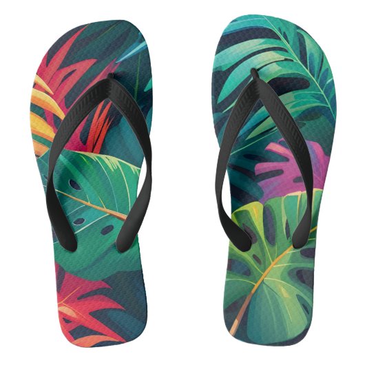Tropical Foliage Waterverf Paradise Teenslippers (Voetbed)