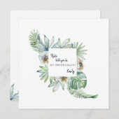 Tropical Foliage White Wedding Wil jij mijn bruilo Kaart (Voorkant / Achterkant)