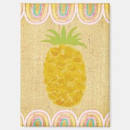 Tropical Folk Art Pineapple Magneet