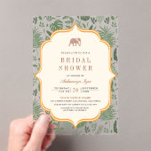 Tropical Forest Elephant Indian Bridal Shower Acryl Uitnodigingen (Insitu (Draagbaar))