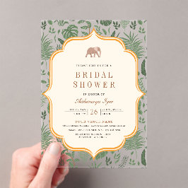 Tropical Forest Elephant Indian Bridal Shower Acryl Uitnodigingen