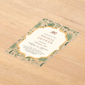 Tropical Forest Elephant Indian Bridal Shower Acryl Uitnodigingen (Laagn)