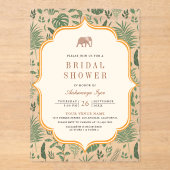 Tropical Forest Elephant Indian Bridal Shower Acryl Uitnodigingen (Voorkant)