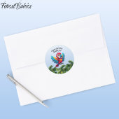 Tropical Forest Oerwoud Macaw Safari Parrot Bird � Ronde Sticker