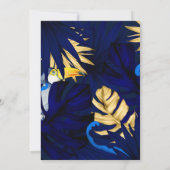 Tropical Forest Verminderde Bruiloft Gast Lijst Aankondiging (Achterkant)