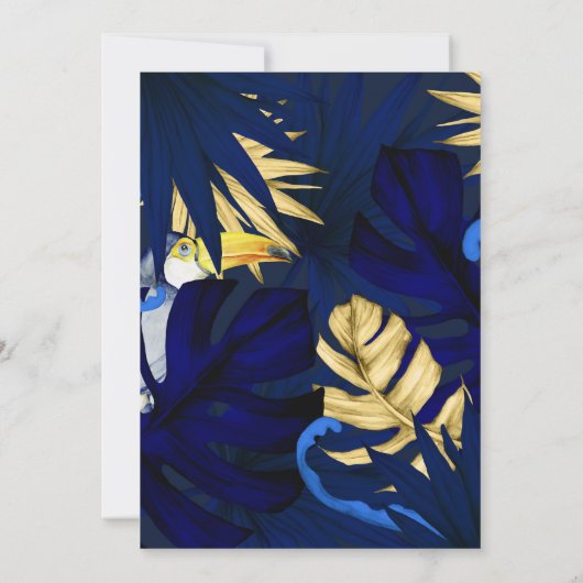 Tropical Forest Verminderde Bruiloft Gast Lijst Aankondiging (Achterkant)