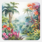 Tropical Forest Vierkante Sticker (Voorkant)
