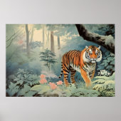 Tropical Forest Wildlife Tijger  Poster (Voorkant)