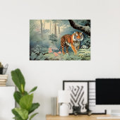 Tropical Forest Wildlife Tijger  Poster (Thuiskantoor)