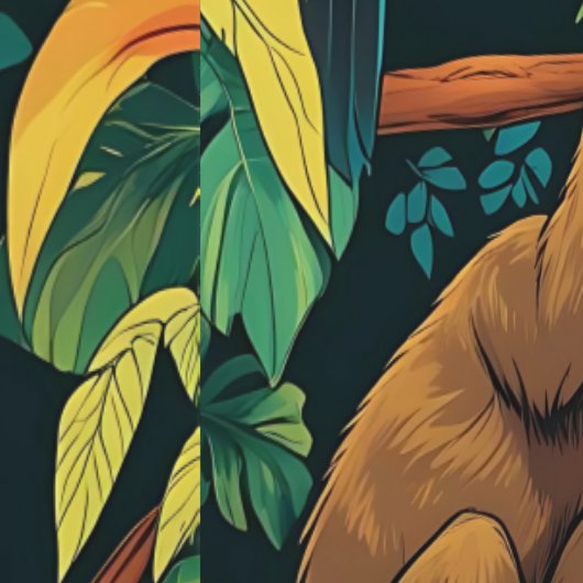 Tropical Forest Wildlife verwijderbare muurschilde Behang (Zoom)