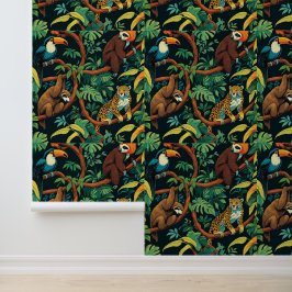 Tropical Forest Wildlife verwijderbare muurschilde Behang