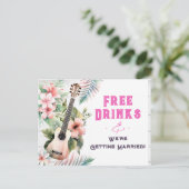 Tropical Free Drinken Funny Wedding Save the Date Briefkaart (Staand voorkant)
