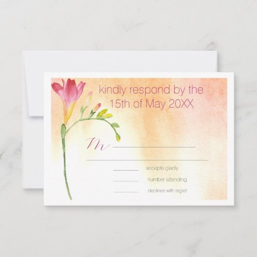 Tropical Freesia Boho Wedding RSVP (Voorkant)