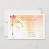 Tropical Freesia Boho Wedding RSVP Kaartje (Voorkant)