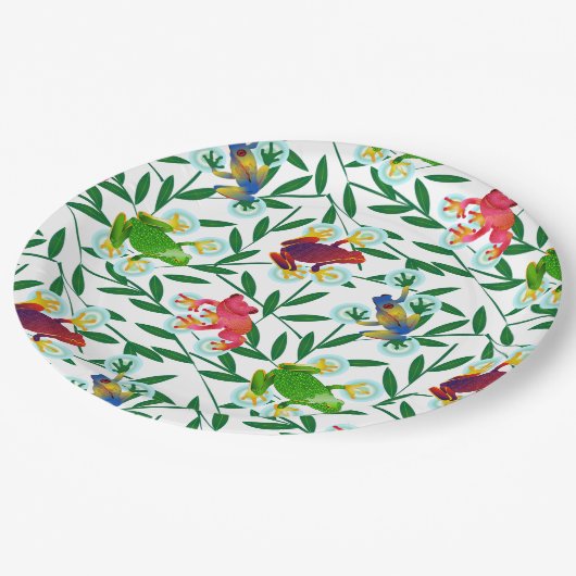 Tropical Frog Oerwoud Papieren Bordje (Gekanteld)