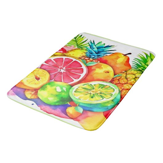 Tropical Fruit Cartoon Art Badmat (Gekanteld)