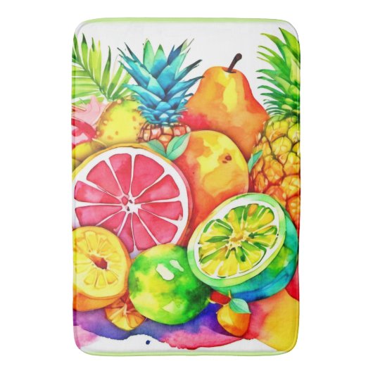 Tropical Fruit Cartoon Art Badmat (Voorkant Verticaal)