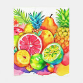Tropical Fruit Cartoon Art Fleece Deken (Voorkant)