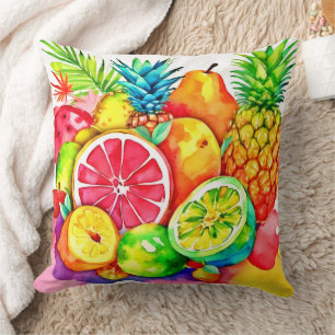 Tropical Fruit Cartoon Art Kussen
