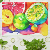 Tropical Fruit Cartoon Art Theedoek (Gevouwen)