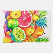 Tropical Fruit Cartoon Art Theedoek (Horizontaal)
