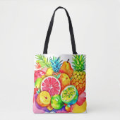 Tropical Fruit Cartoon Art Tote Bag (Voorkant)
