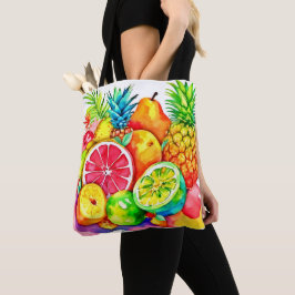 Tropical Fruit Cartoon Art Tote Bag