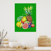 Tropical Fruit Collage Poster (Keuken)