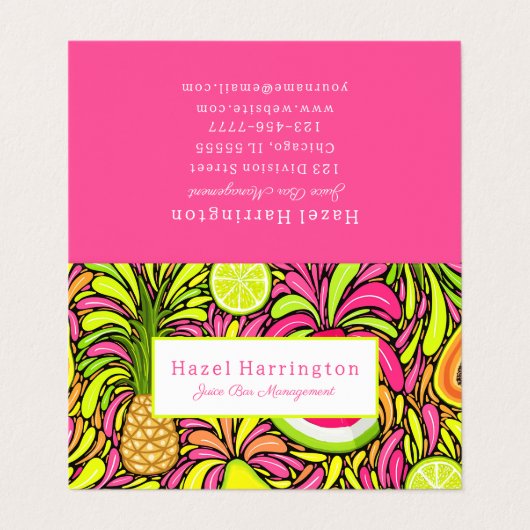 Tropical Fruit Gevouwen Visitekaartjes Custom (Buitenkant ongevouwen)