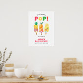 Tropical Fruit Ice Cream Pop Baby shower Welkom Poster (Keuken)