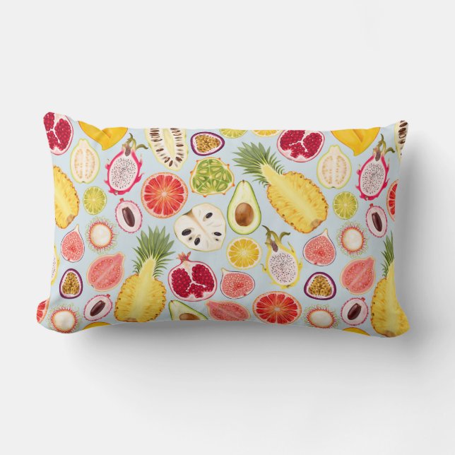 Tropical Fruit Lumbar Pillow Kussen (Voorkant)
