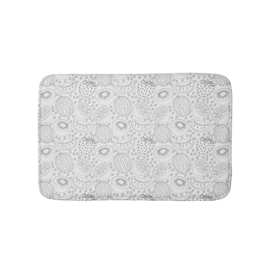 Tropical fruit seamless pattern black and white badmat (Voorkant)