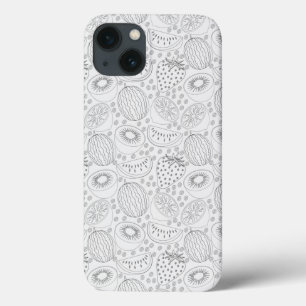 Tropical fruit seamless pattern black and white Case-Mate iPhone case