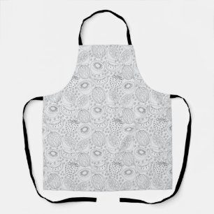 Tropical fruit seamless pattern black and white schort