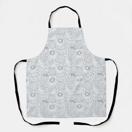Tropical fruit seamless pattern black and white schort (Voorkant)