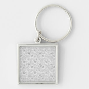Tropical fruit seamless pattern black and white sleutelhanger