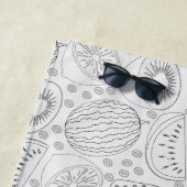 Tropical fruit seamless pattern black and white strandlaken (In situ)