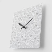 Tropical fruit seamless pattern black and white vierkante klok (Hoek)