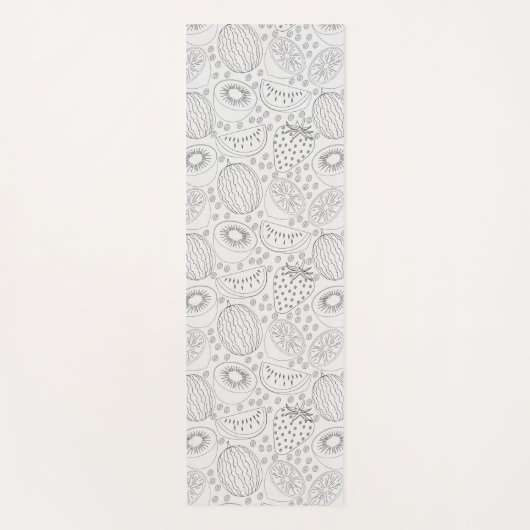 Tropical fruit seamless pattern black and white yogamat (Voorkant)