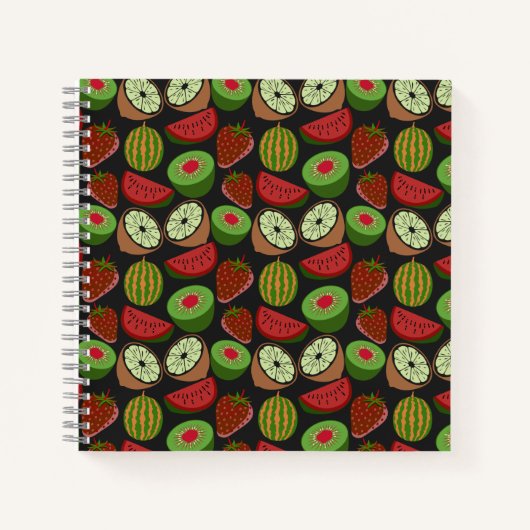 Tropical fruit seamless pattern colorful notitieboek (Voorkant)