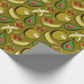 Tropical fruit seamless pattern yellow cadeaupapier (Hoek)