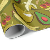 Tropical fruit seamless pattern yellow cadeaupapier (Rol Hoek)