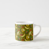 Tropical fruit seamless pattern yellow espresso kop (Rechts)