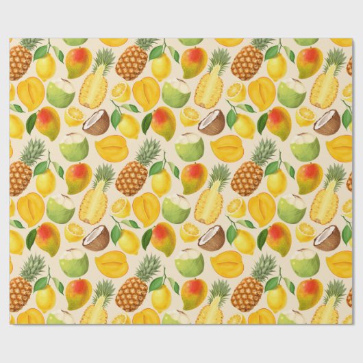 Tropical fruit wrapping paper cadeaupapier (Vlak)